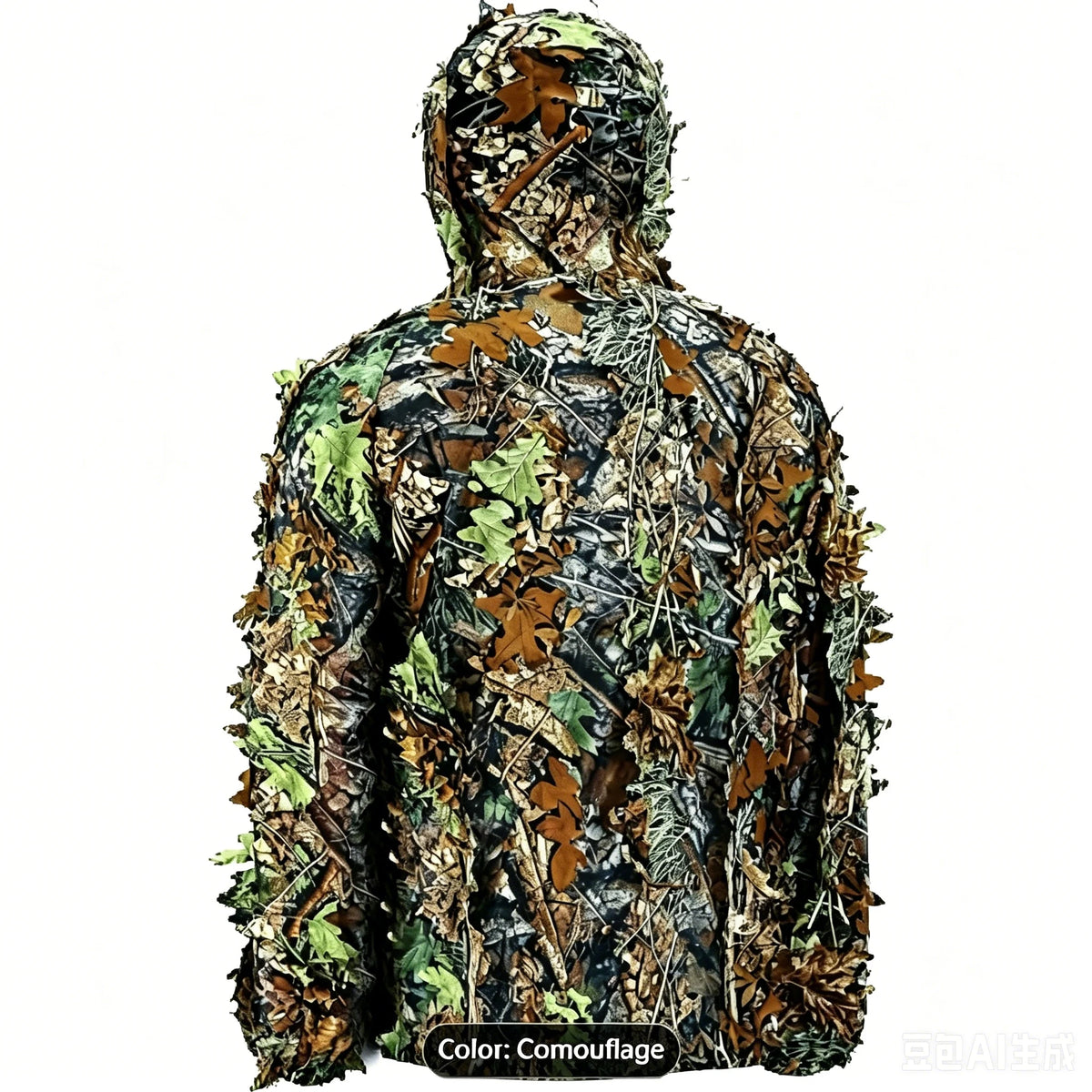 Lightweight 3D Ghillie Hunting Suit With Hood And Breathable Fabric