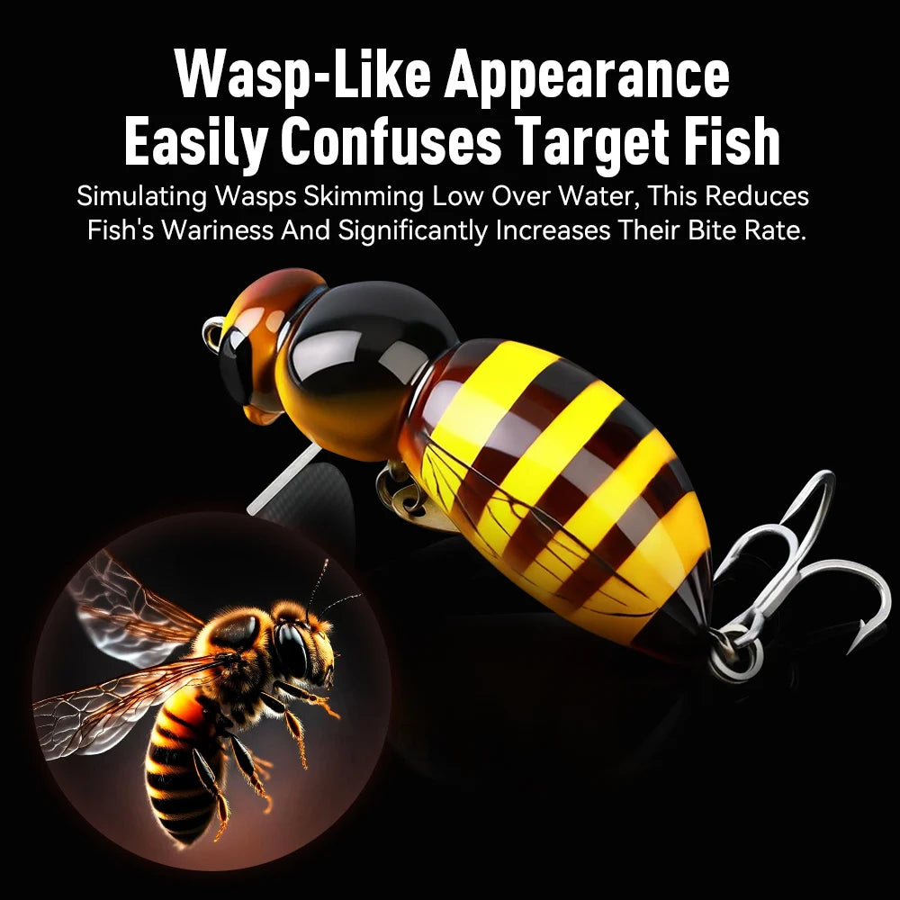 Kingdom Floating Wasp Minnow Fishing Lure With Spinner Hook