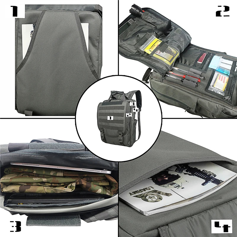LQARMY Tactical Molle Laptop Messenger Backpack For Outdoor Use