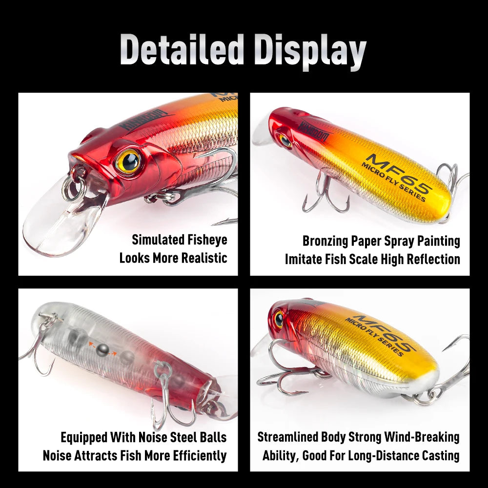 Kingdom Sinking and Floating Minnow Lures for Bass and Trout Fishing