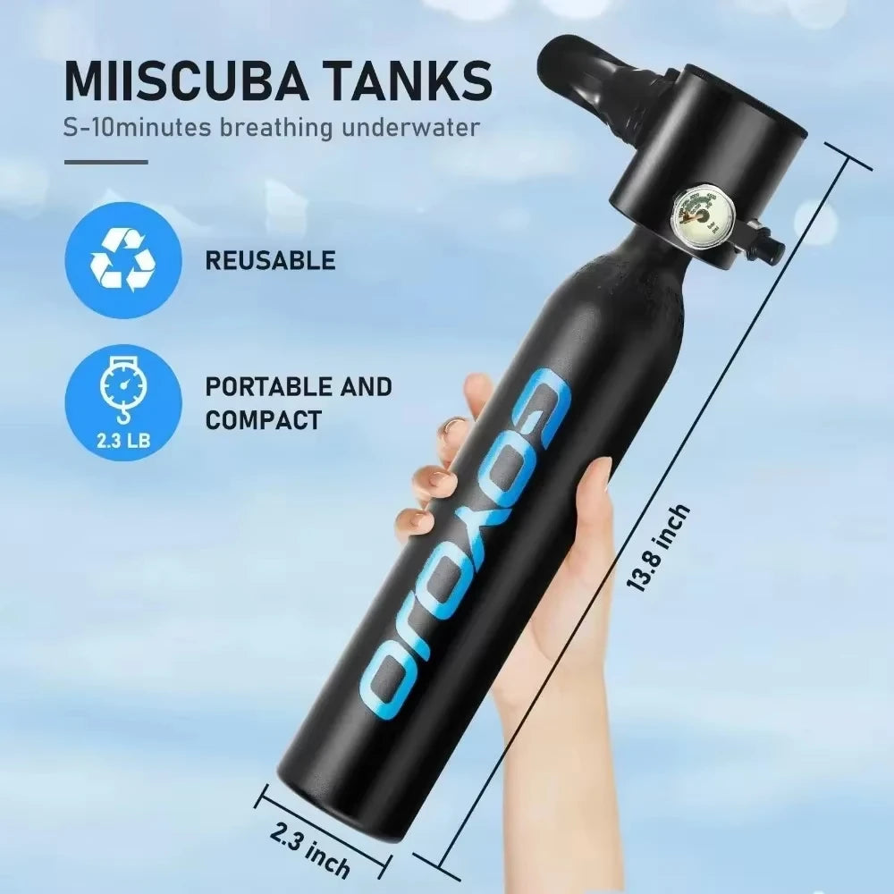 Goyojo Mini Reusable Scuba Diving Tank Cylinder Kit With Pump