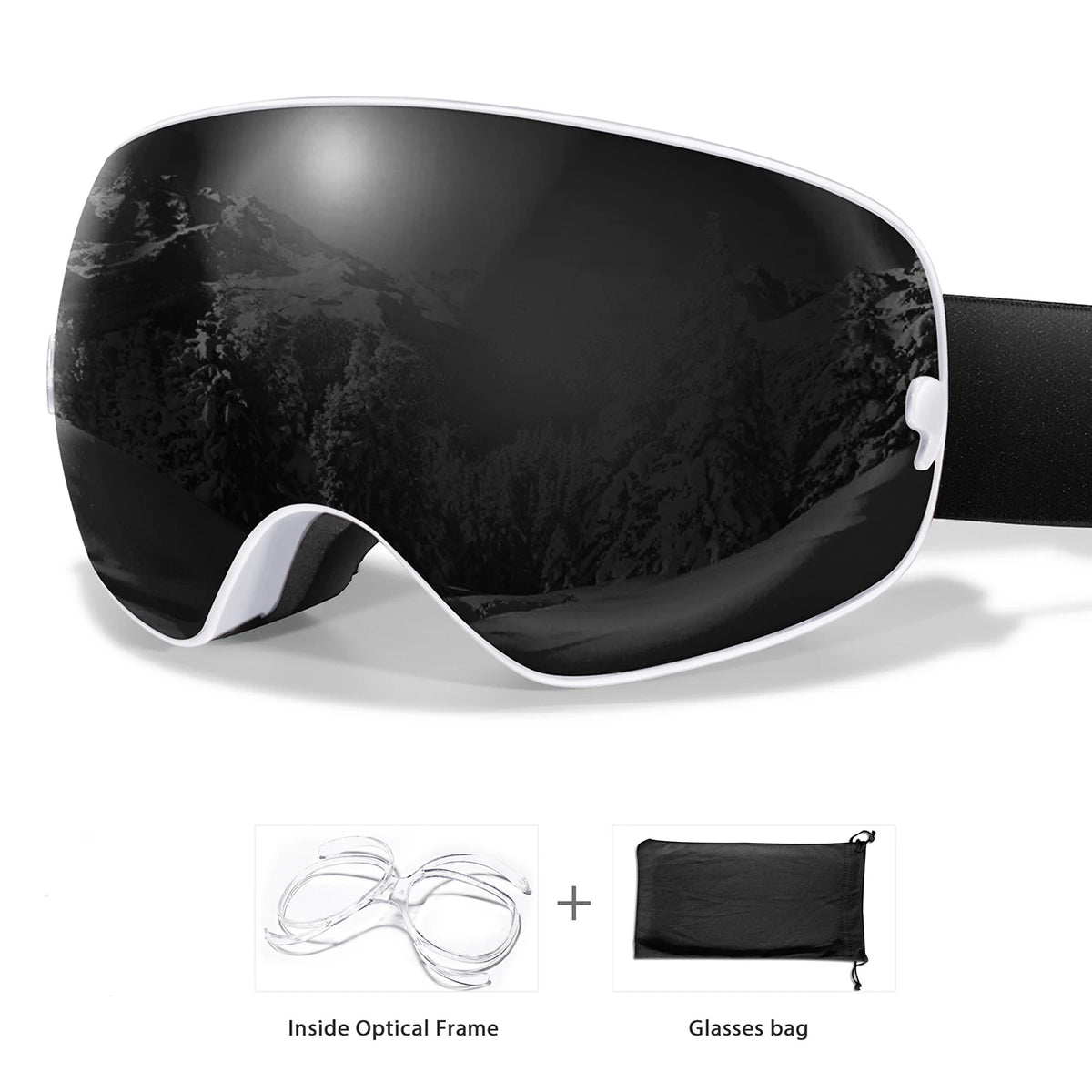 UV400 Antifog Ski Goggles Polycarbonate Lens For Outdoor Sports
