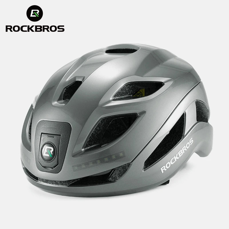 ROCKBROS LED Cycling Helmet With Front Light Type C Charging