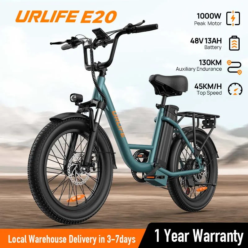 Urlife E20 1000W Electric Bike Features Removable Lithium Battery