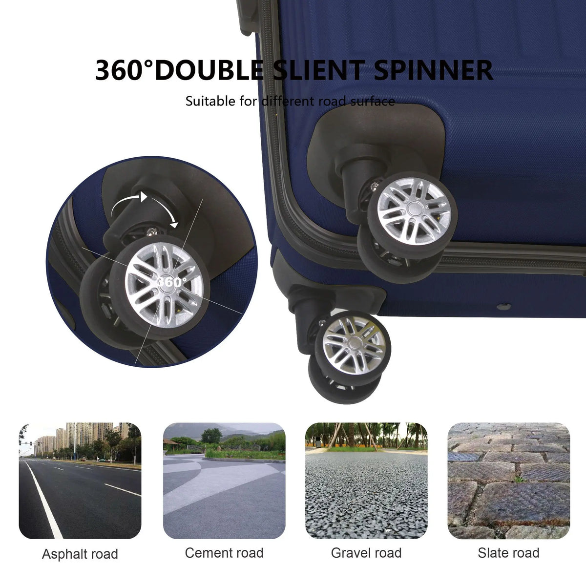Premium Three Piece Hard Shell Luggage Set With Spinner Wheels