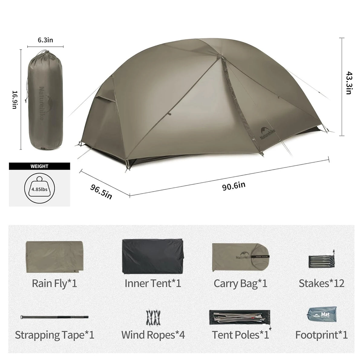 Naturehike Mongar PRO Waterproof Ultralight Backpacking Camping Tent