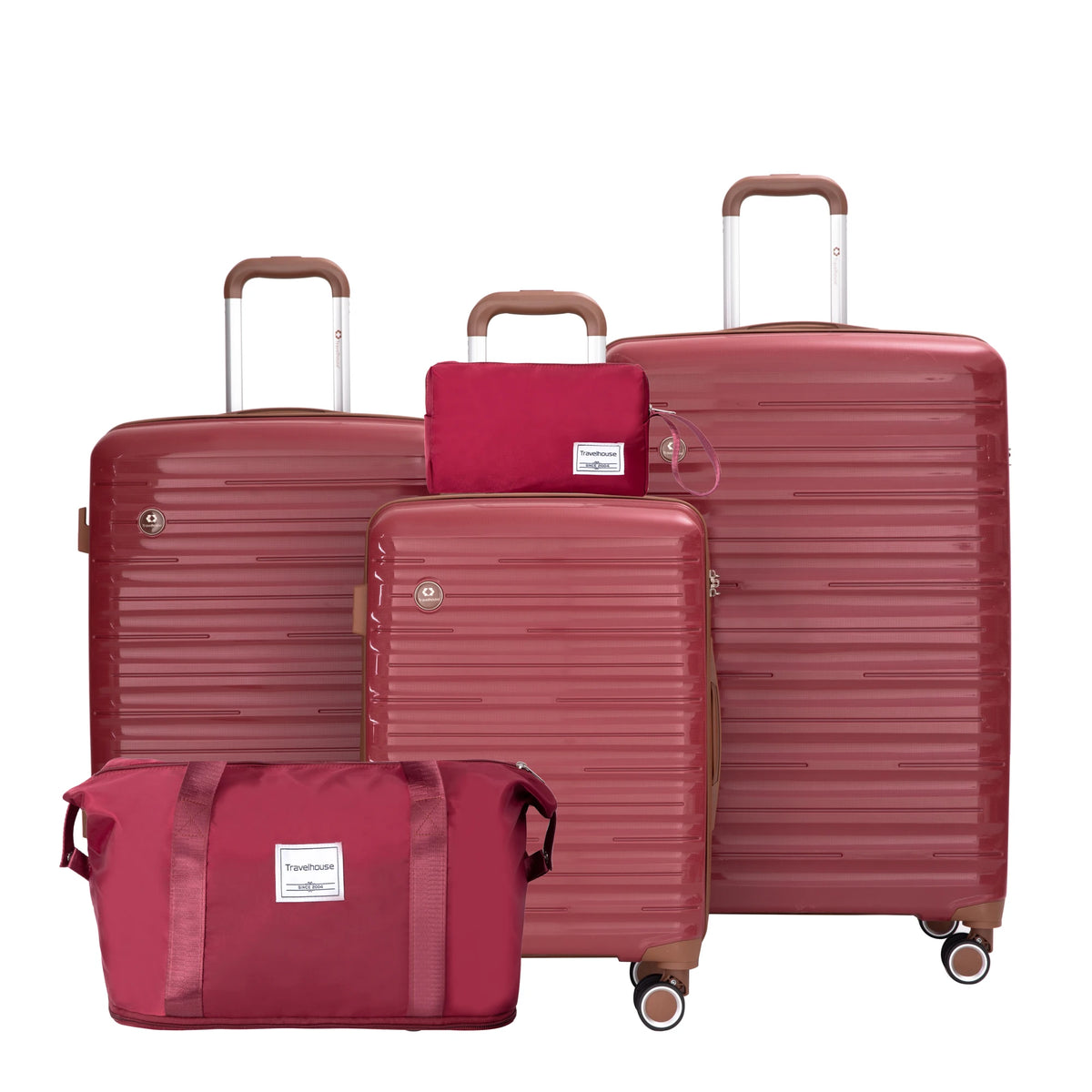 Travelhouse Five Piece Hardcase Spinner Luggage Set With TSA Lock