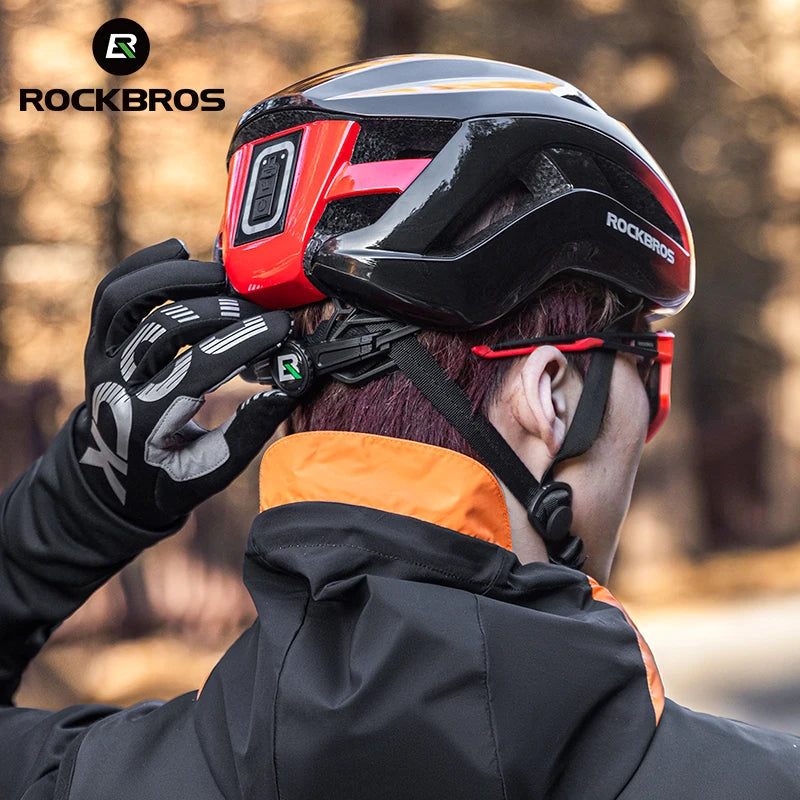 ROCKBROS LED Cycling Helmet With Front Light Type C Charging