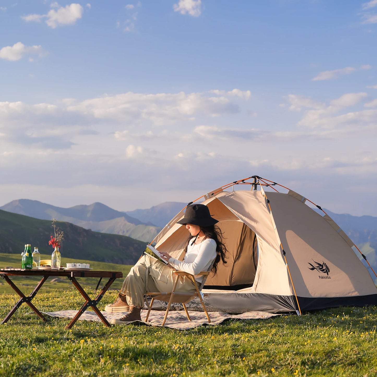 Pakicetus Instant Golden Tent Portable Sun Rain Shelter Beach Camping