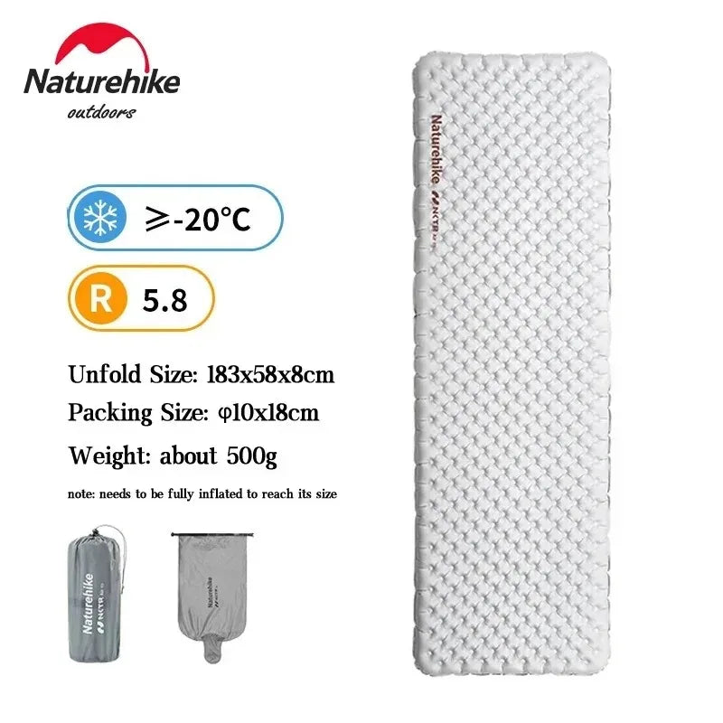 Naturehike Inflatable Ultralight Sleeping Pad High R Value For Camping