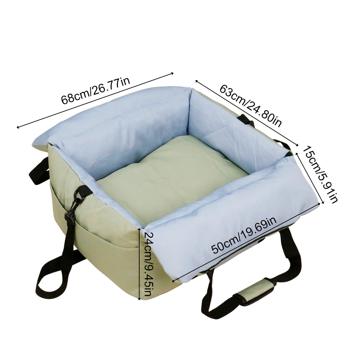 BORWART Dog Car Seat With Safety Belt And Storage Pocket