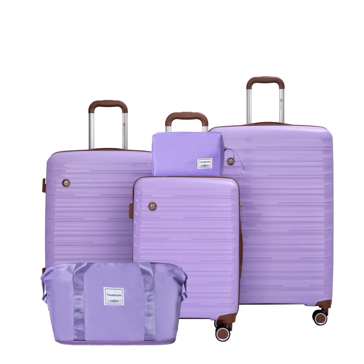 Travelhouse Five Piece Hardcase Spinner Luggage Set With TSA Lock