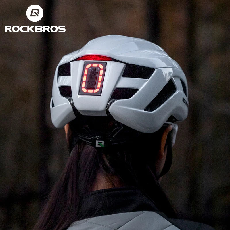 ROCKBROS LED Cycling Helmet With Front Light Type C Charging