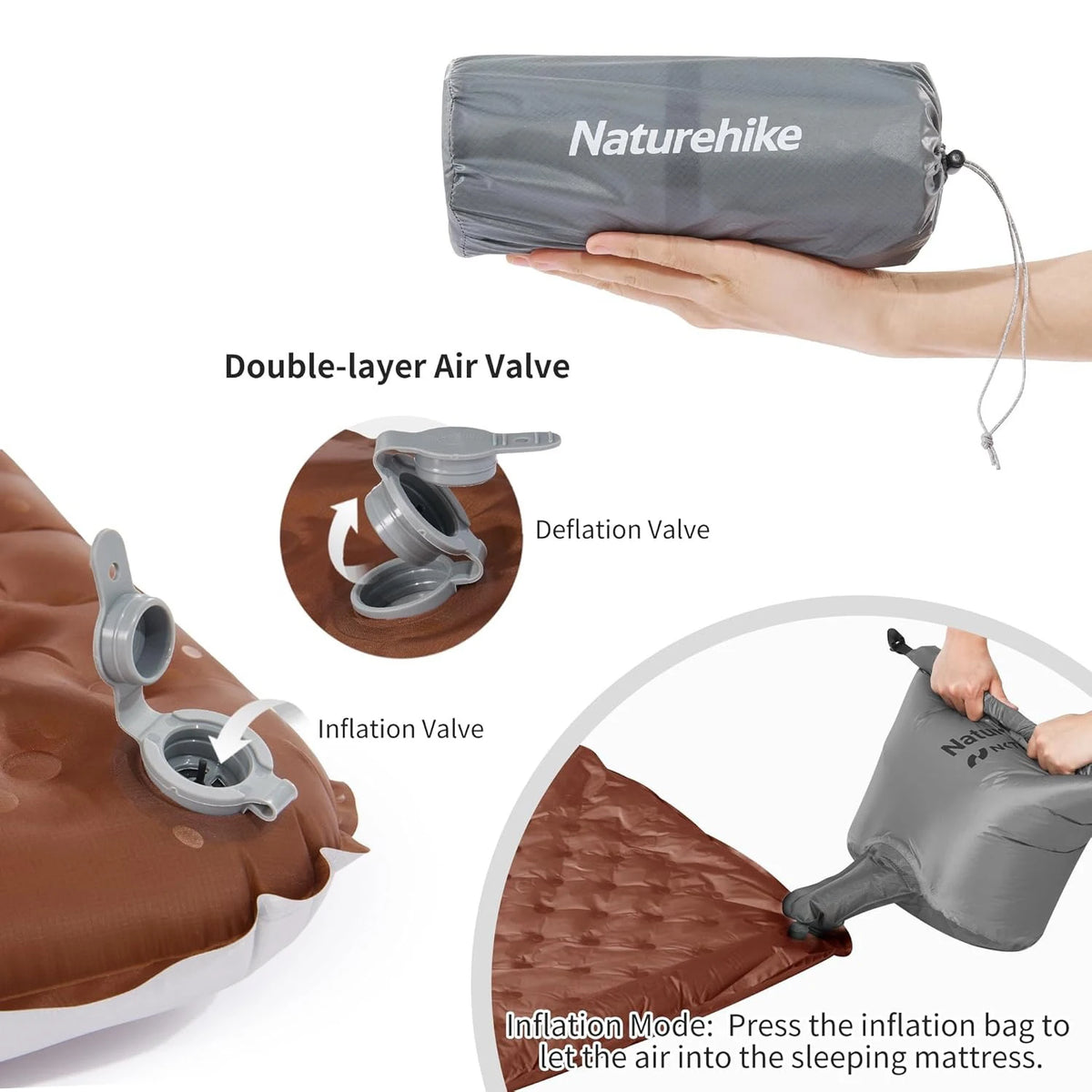 Naturehike Inflatable Ultralight Sleeping Pad High R Value For Camping