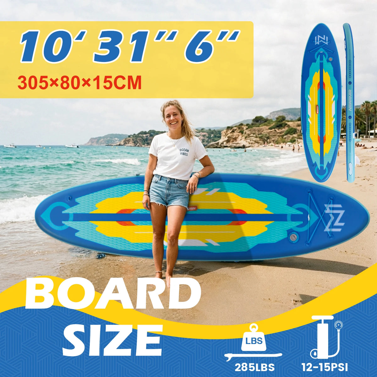 Professional Inflatable Paddleboard For Sea Surfing And Fishing