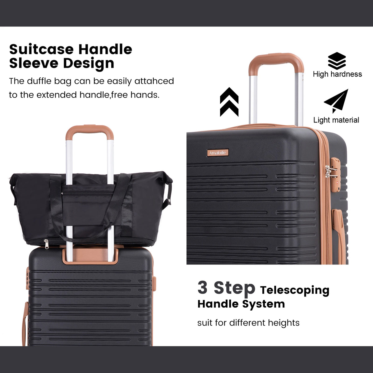 TRIPCOMP Hardcase Luggage Set With Spinner Wheels And TSA Lock