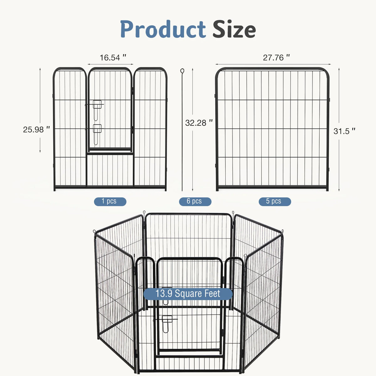 JHK Foldable Metal Dog Playpen for Indoor and Outdoor Exercise
