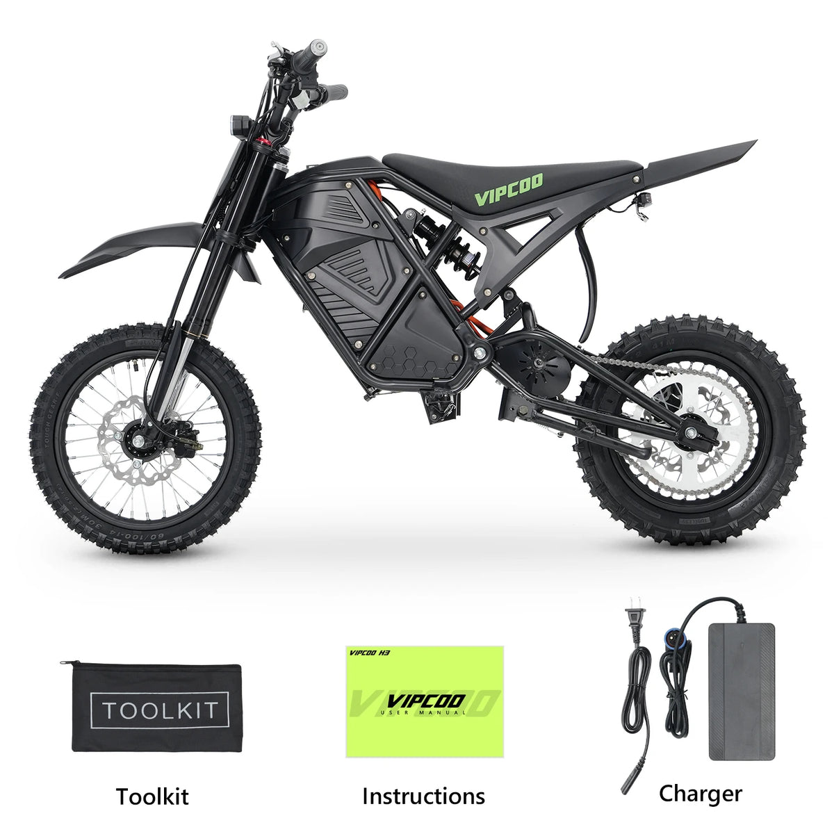 VIPCOO 3500W Electric Dirt Bike With Reliable Off Road Tires