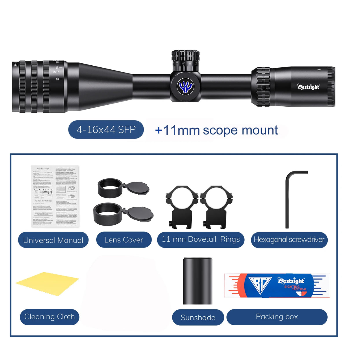 Bestsight Illuminated Rifle Scope For Tactical And Outdoor Hunting