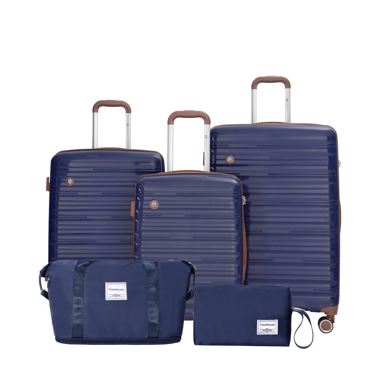 Travelhouse Five Piece Hardcase Spinner Luggage Set With TSA Lock