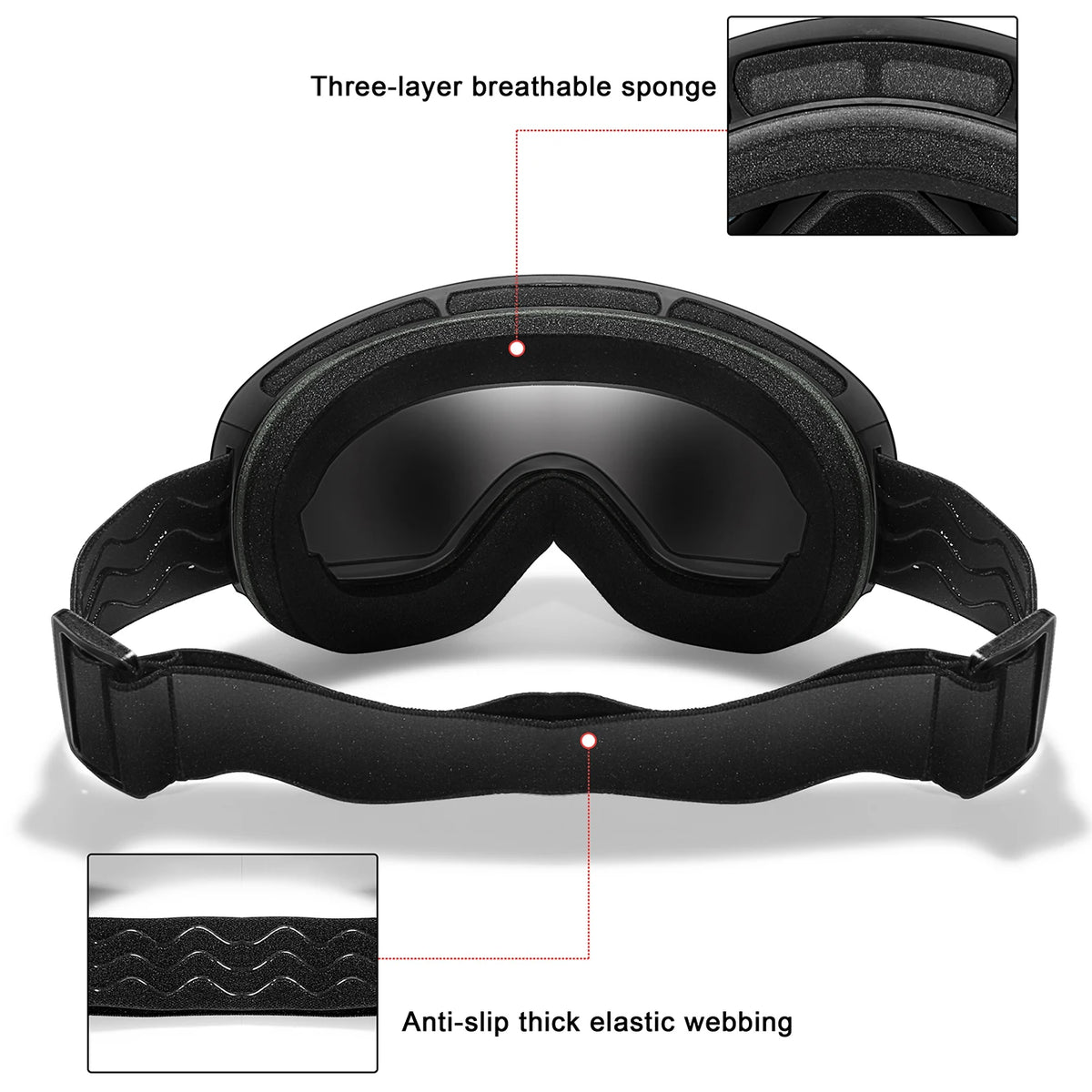 Winter Ski Goggles With UV400 Anti Fog Snowboard Eyewear