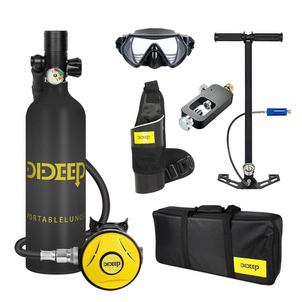 DIDEEP Mini Scuba Diving Cylinder With Hand Pump Set