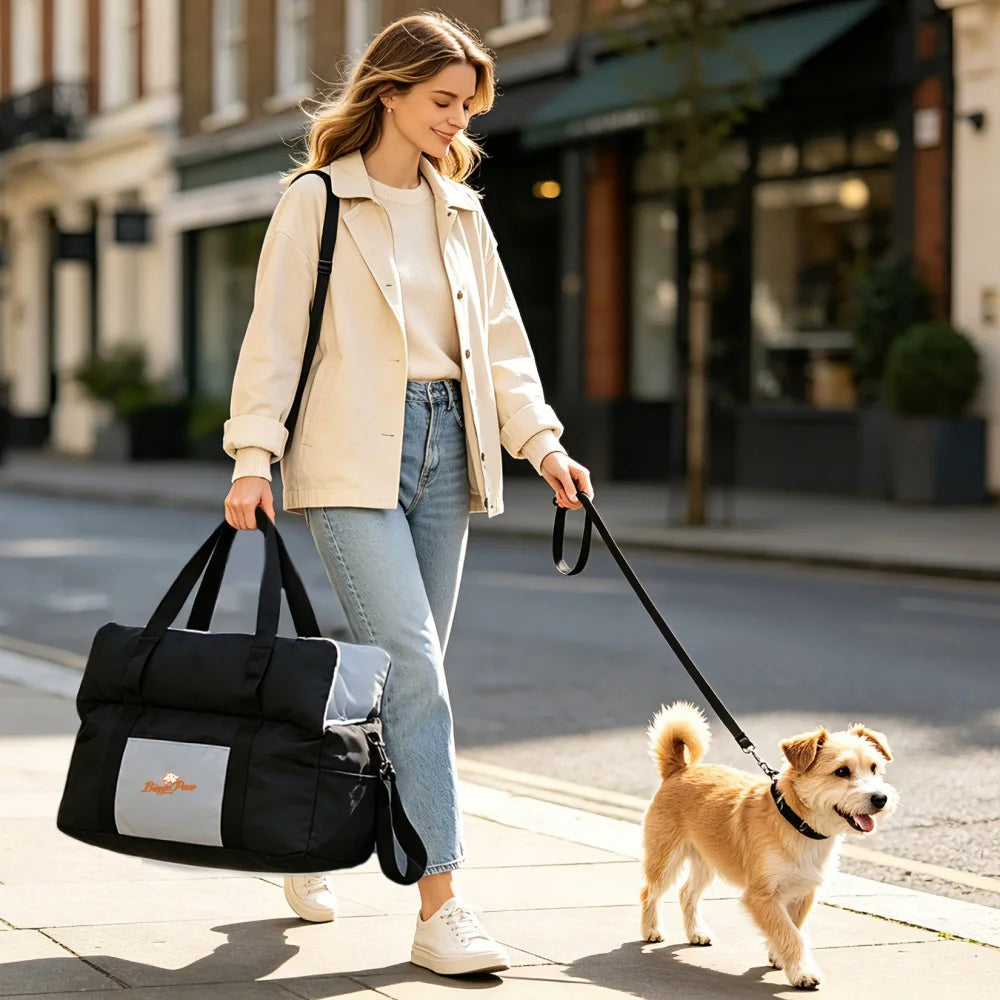 BORWART Dog Car Seat With Safety Belt And Storage Pocket