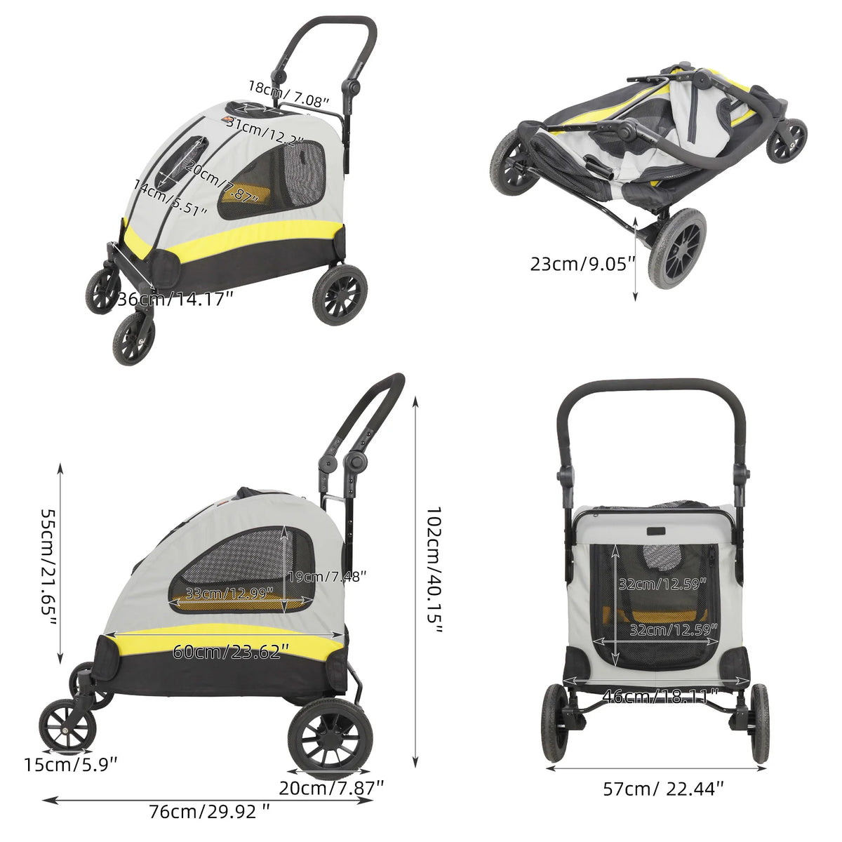 Folding Portable Pet Stroller Wagon Carrier For Dogs And Cats