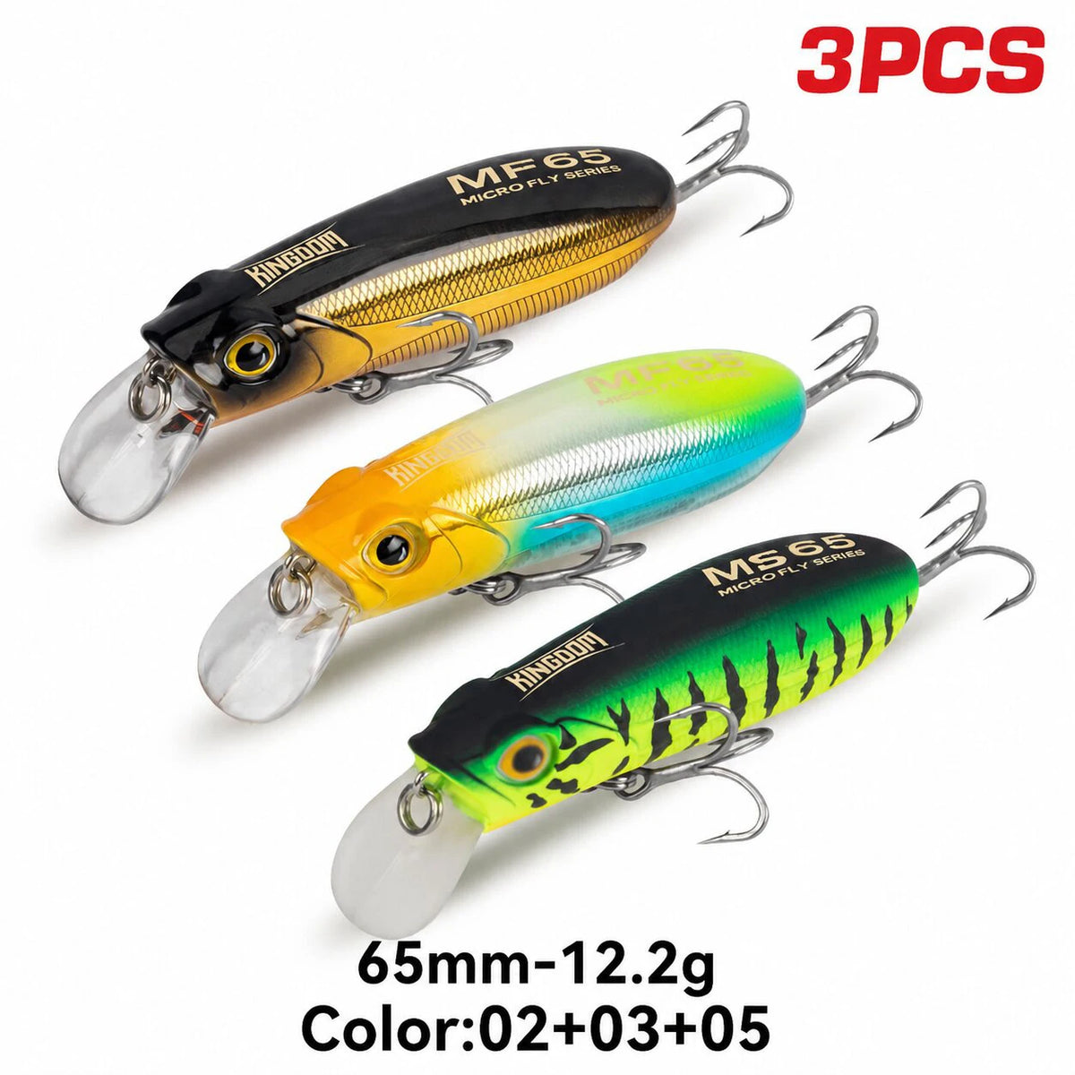 Kingdom Sinking and Floating Minnow Lures for Bass and Trout Fishing