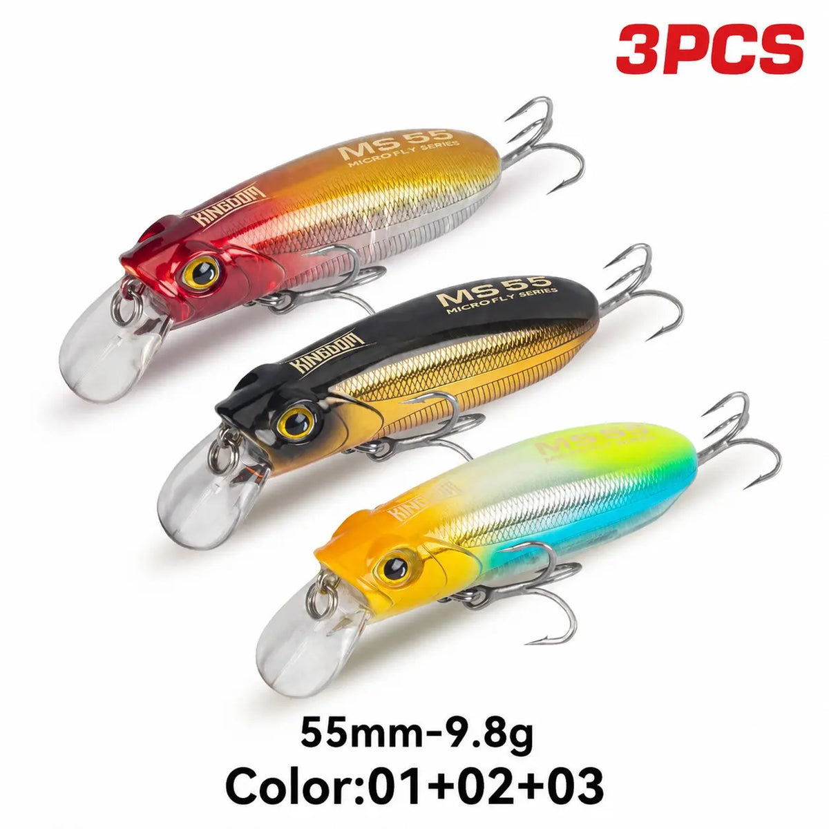 Kingdom Sinking and Floating Minnow Lures for Bass and Trout Fishing