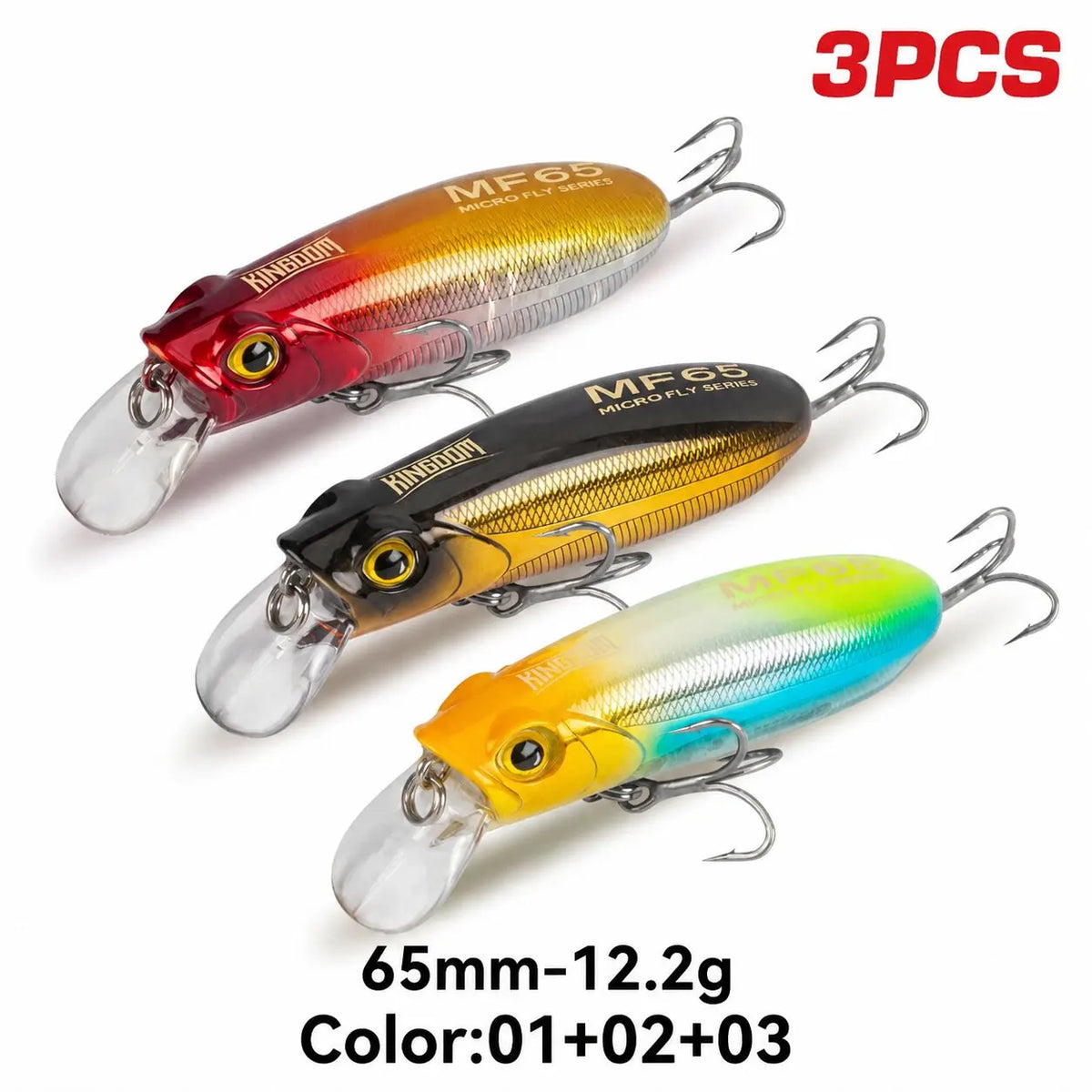 Kingdom Sinking and Floating Minnow Lures for Bass and Trout Fishing