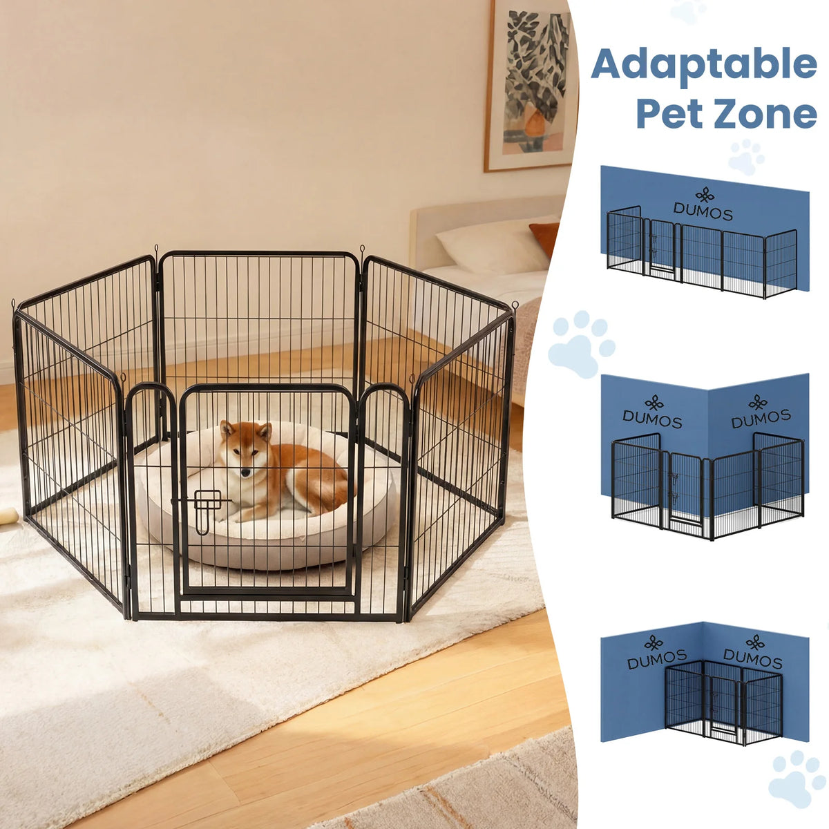 JHK Foldable Metal Dog Playpen for Indoor and Outdoor Exercise