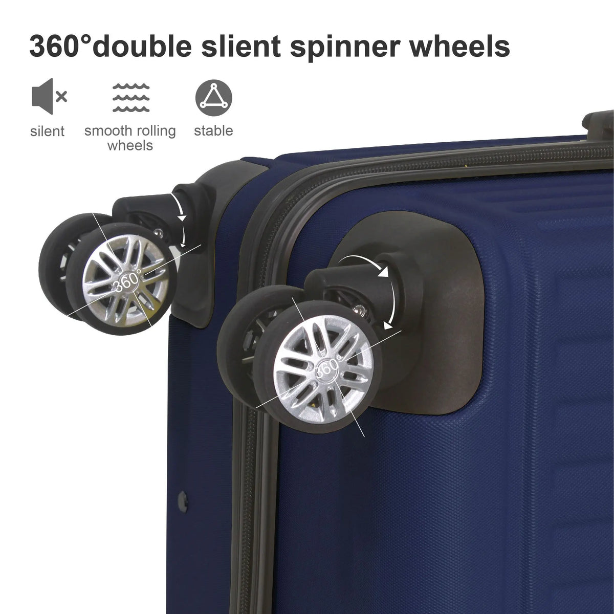 Premium Three Piece Hard Shell Luggage Set With Spinner Wheels