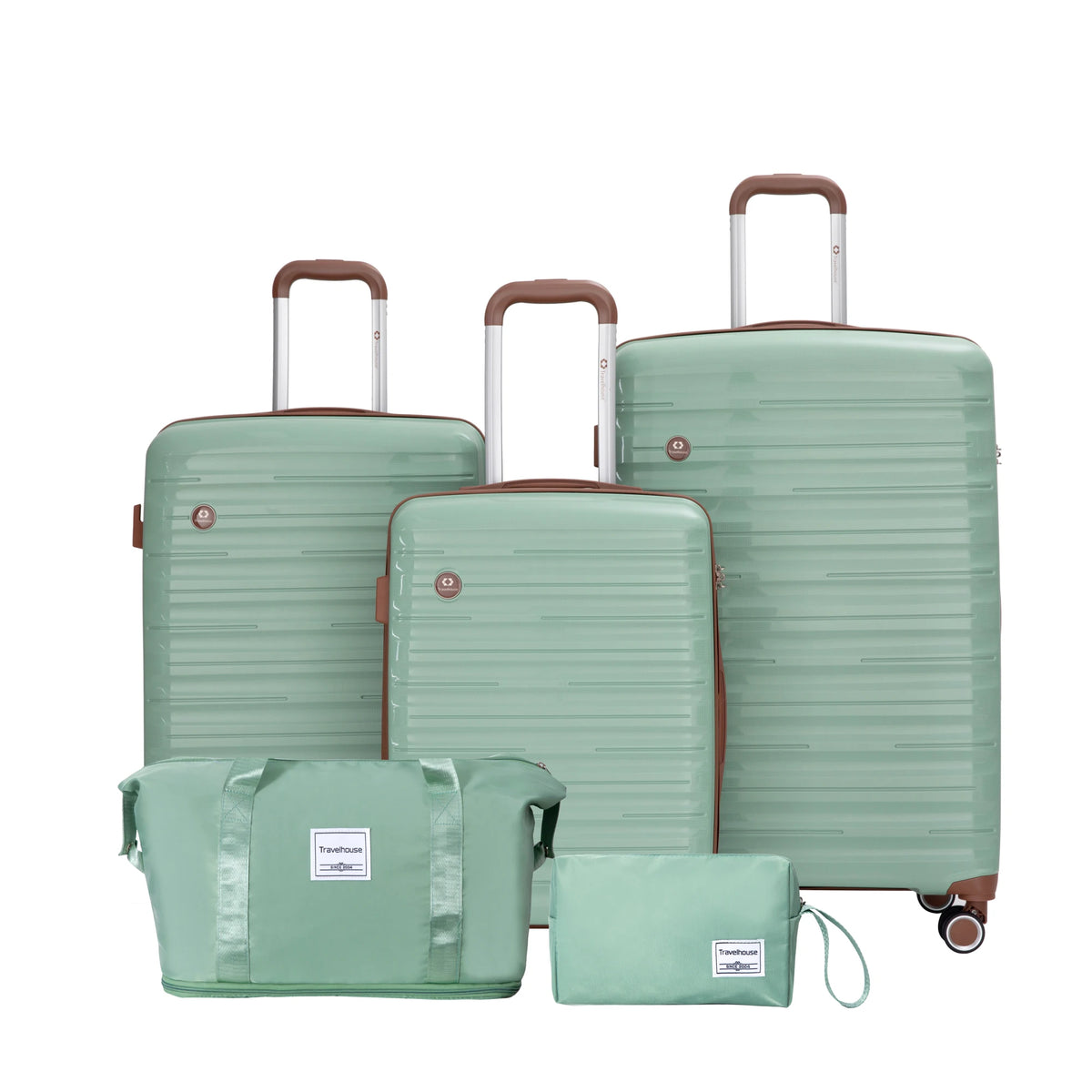 Travelhouse Five Piece Hardcase Spinner Luggage Set With TSA Lock