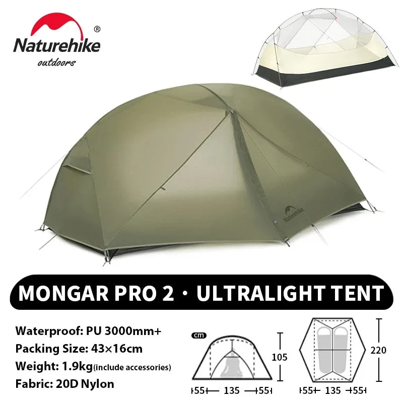 Naturehike Mongar PRO Waterproof Ultralight Backpacking Camping Tent
