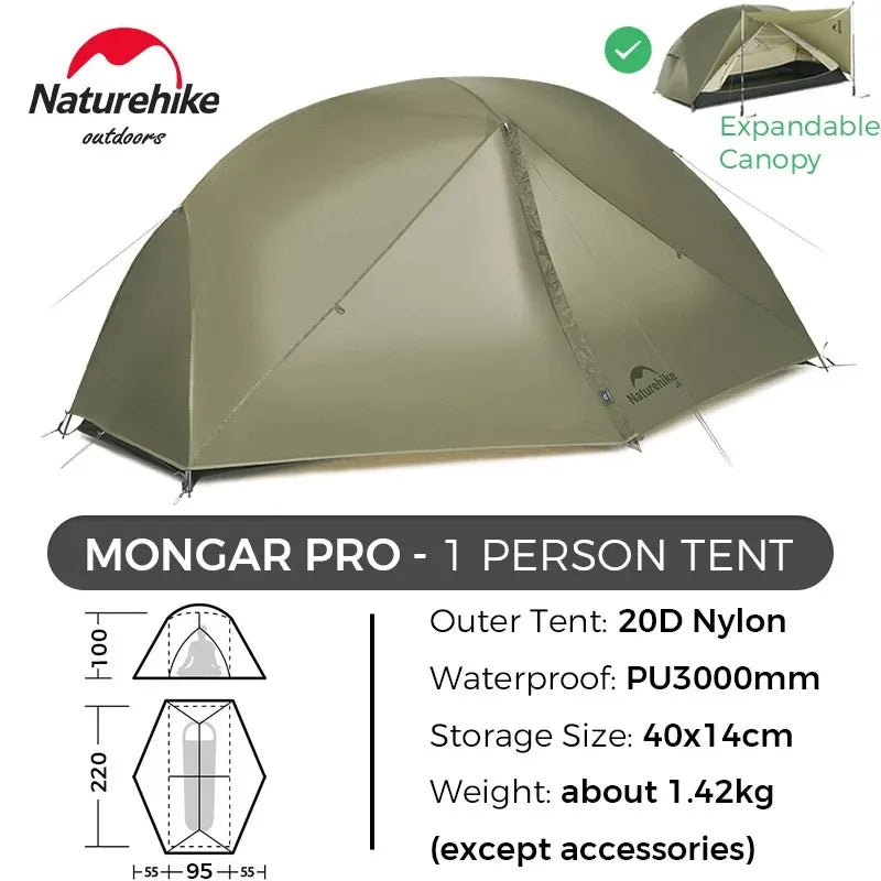Naturehike Mongar PRO Waterproof Ultralight Backpacking Camping Tent