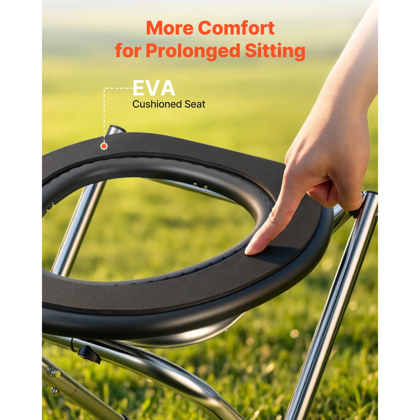 SucceBuy Foldable Toilet RV Camping Soft Seat 350 Lbs Capacity