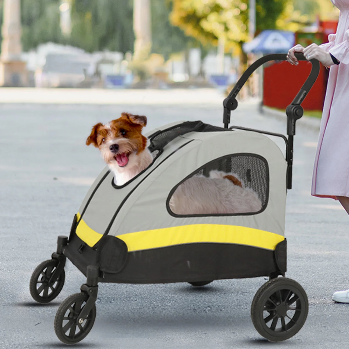 Folding Portable Pet Stroller Wagon Carrier For Dogs And Cats