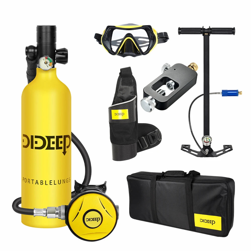 DIDEEP Mini Scuba Diving Cylinder With Hand Pump Set
