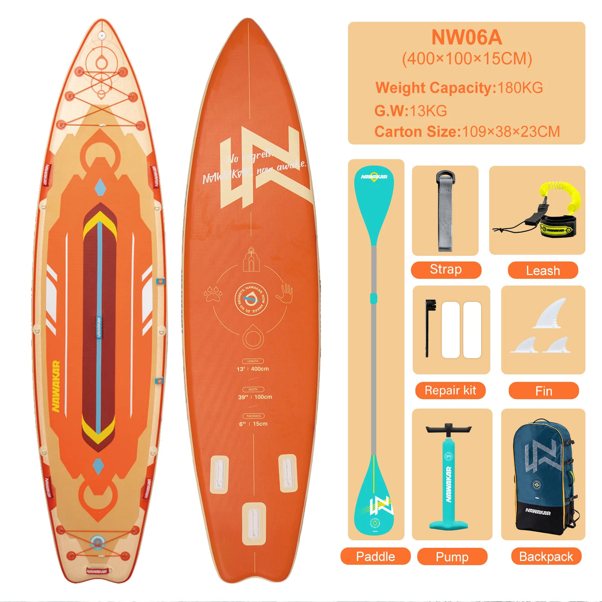 Adult Stand Up Double Layered Reinforced Surfboard Paddleboard for Water Sports