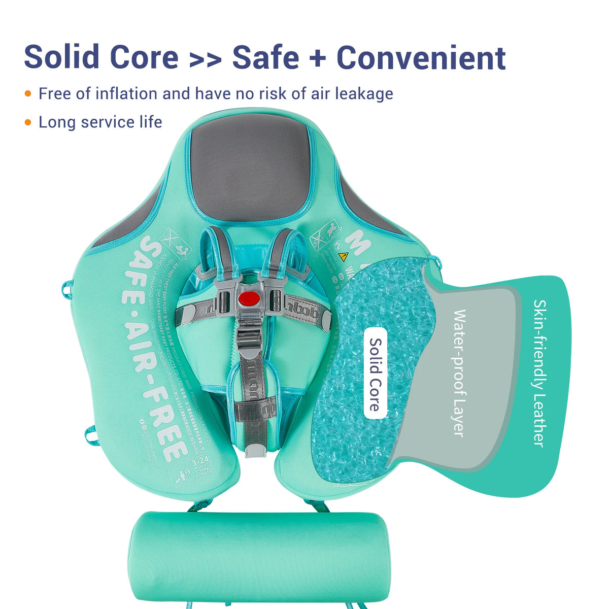 Mambobaby Inflatable Free Baby Float With Sun Canopy And Strap