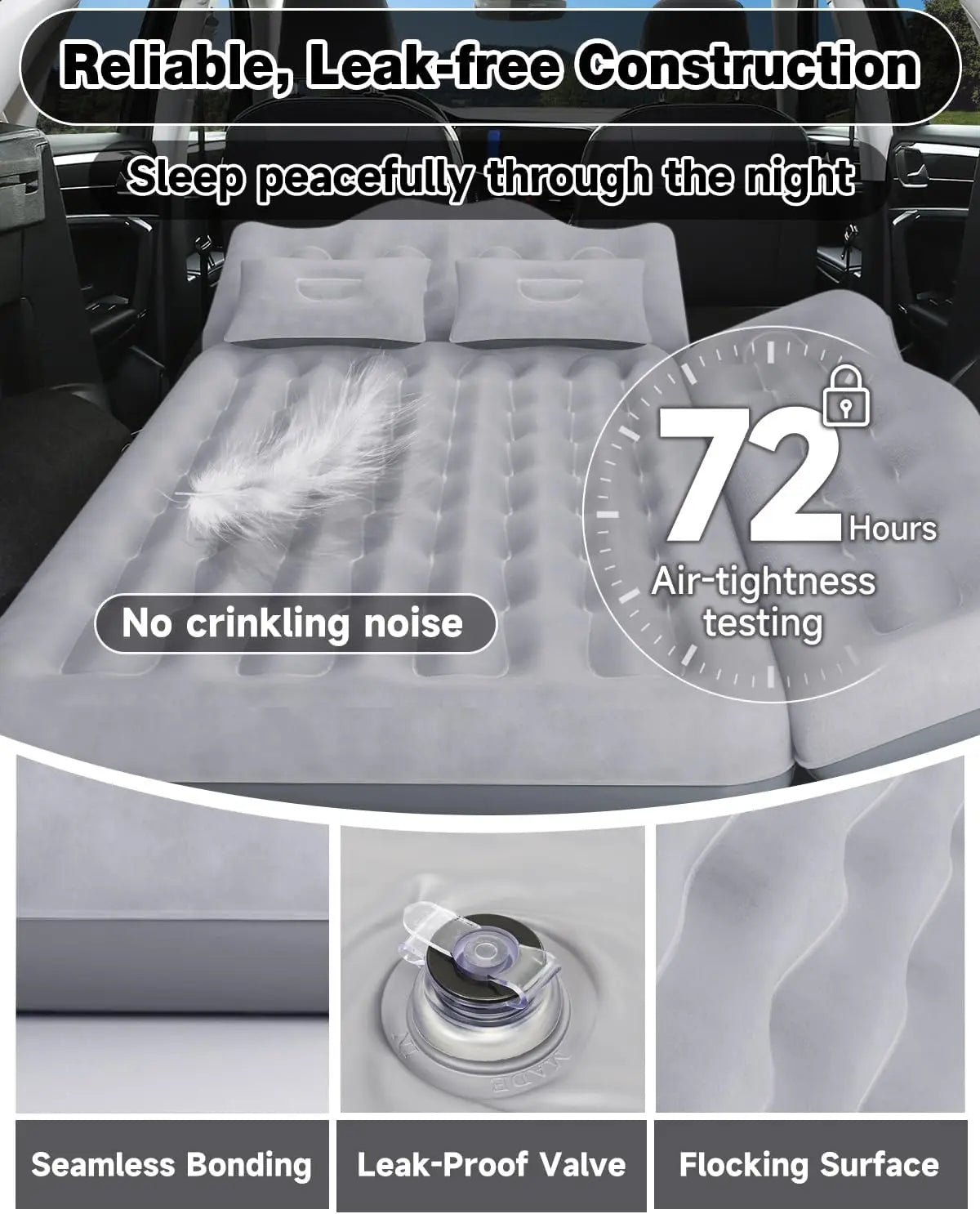 Umbrauto Inflatable Car Air Mattress For SUV Travel Camping Bed