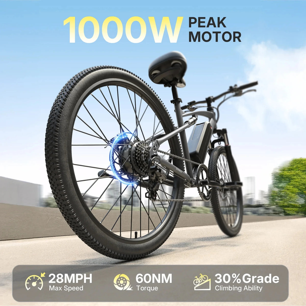 QRONGE Zephyr Full Suspension Electric Bike 1000W Motor