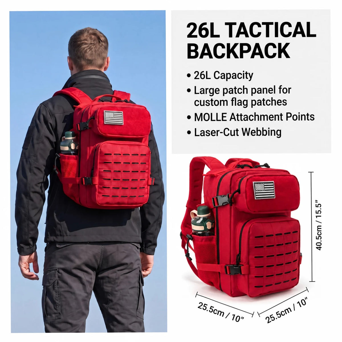 ReFire Gear Tactical Hiking Backpack With Dual Cup Holders