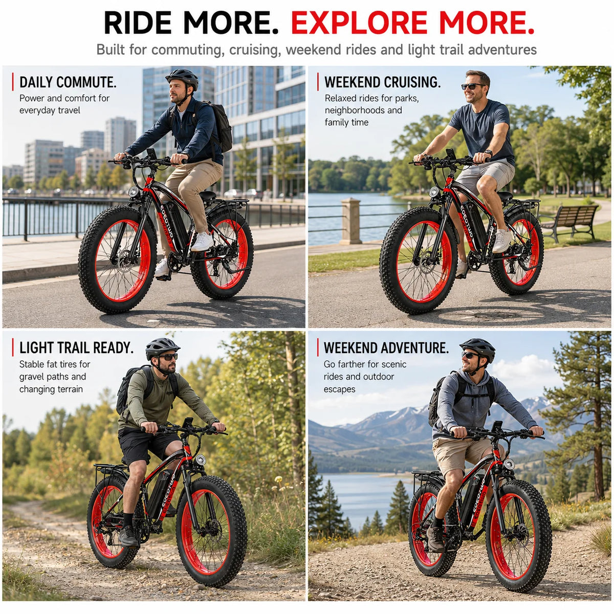 EOEOTWO 1500W Fat Tire Electric Bike With Extended Battery Range