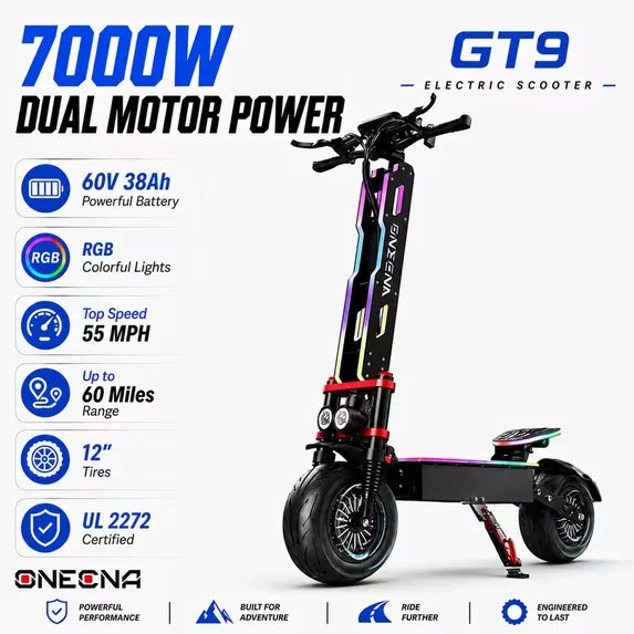 OneCna Gt7 Dual Motor Electric Scooter Featuring App Control