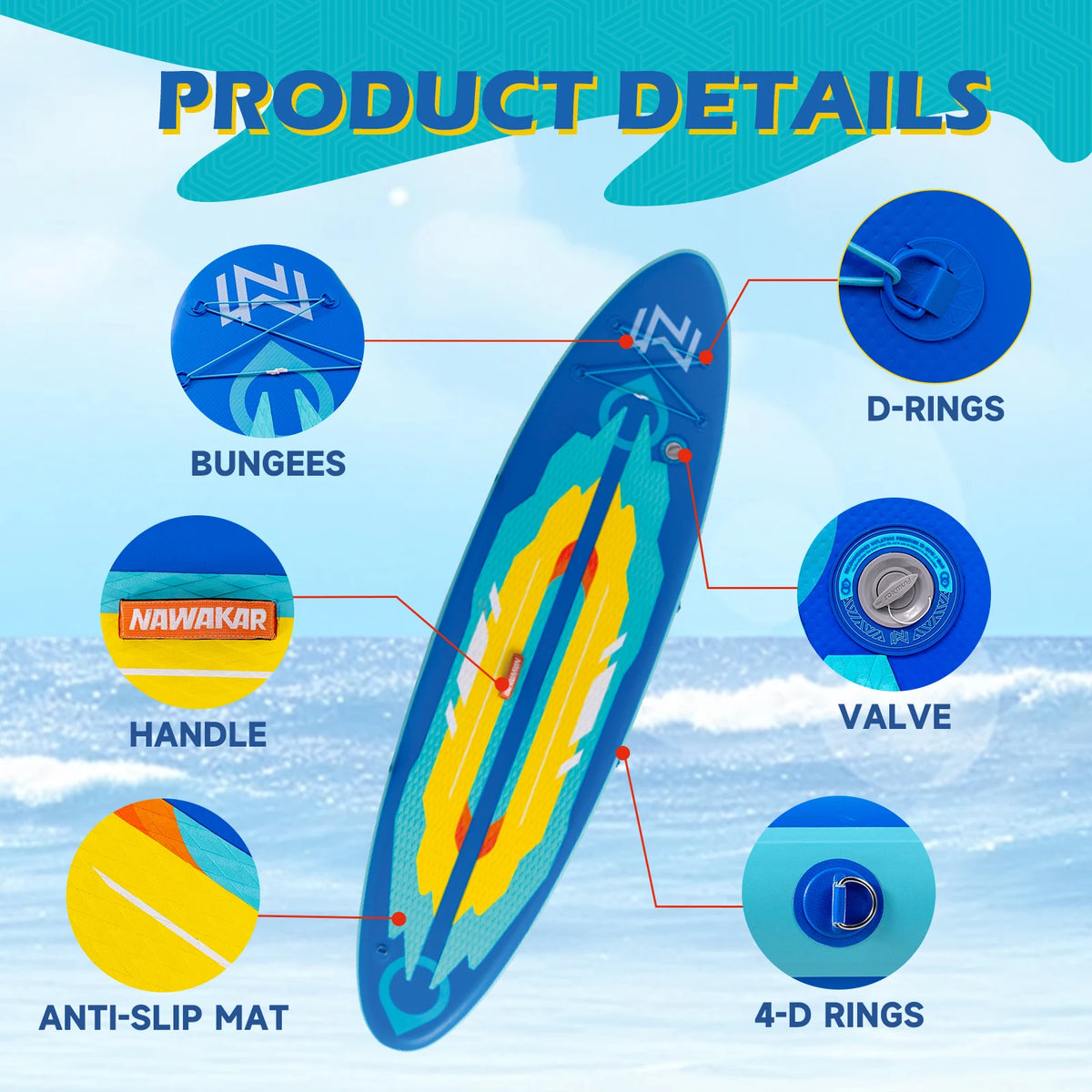 Professional Inflatable Paddleboard For Sea Surfing And Fishing