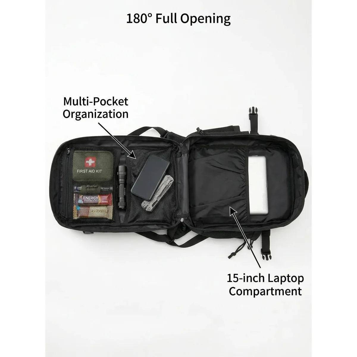 ReFire Gear Tactical Hiking Backpack With Dual Cup Holders
