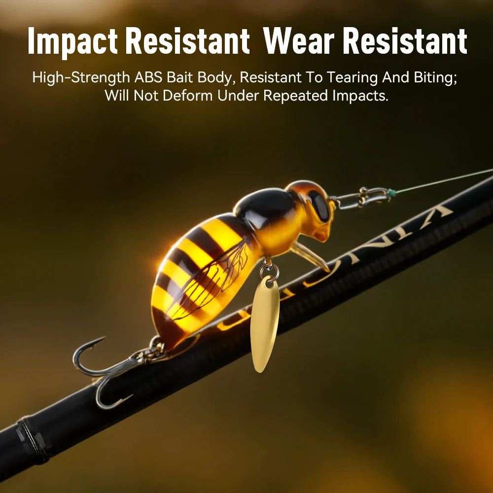 Kingdom Floating Wasp Minnow Fishing Lure With Spinner Hook