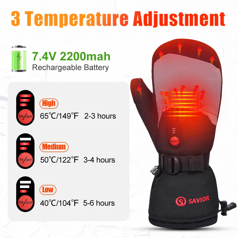 Snow Deer Rechargeable Heated Gloves For Cold Winter Skiing Days